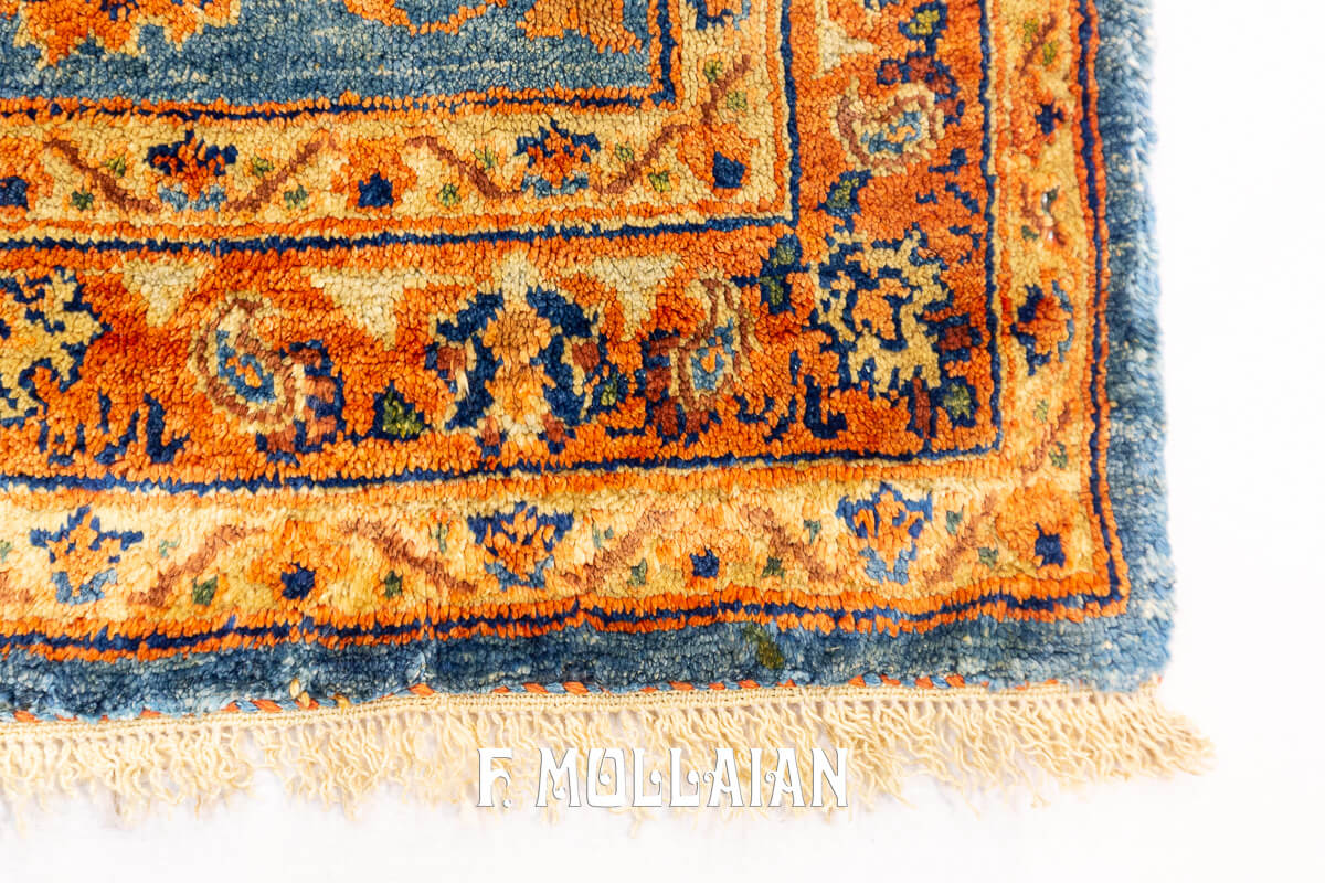 Tapis Persan Kashan Soie Couleur Bleu Céleste n°:270028